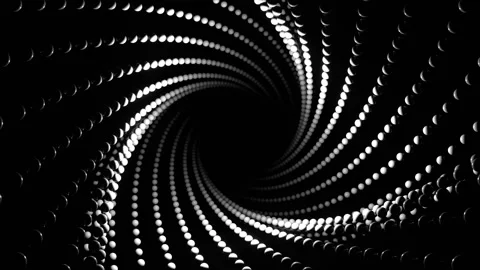 White Spiral of Balls Background VJ Loop in 4K Stock Footage 264515552
