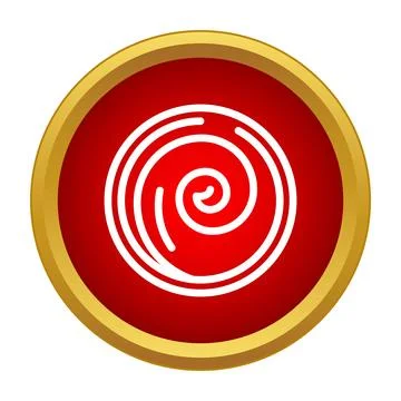 White spiral circle icon on red button Stock Illustration