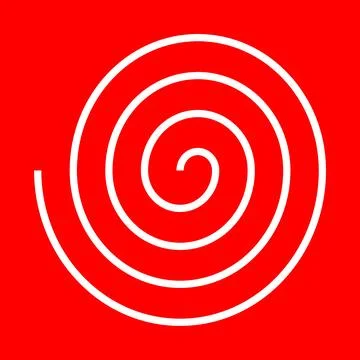White spiral on red background Ilustração Stock
