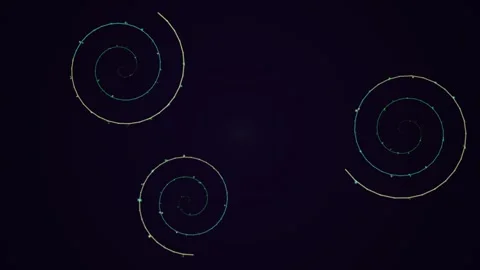 White Spiral Shapes on Dark Background. Video stock 330132241