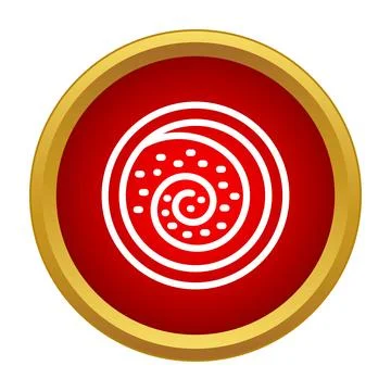 White spiral shell candy icon in circle Illustrazione stock