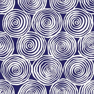 White spirals on a blue background Stock Illustration