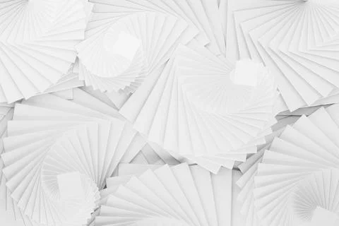 White spirals pattern, abstract geometric minimal background. Fan-shaped vort Illustrazione stock