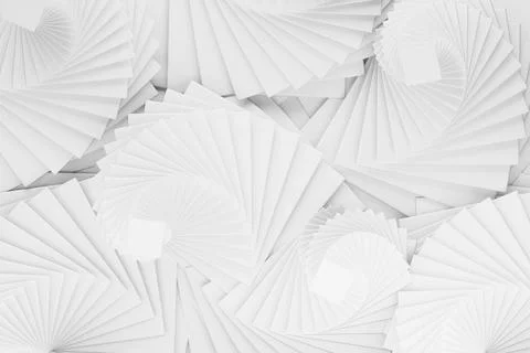 White spirals pattern, abstract geometric minimal modern background. Fan-shap Stock Photos
