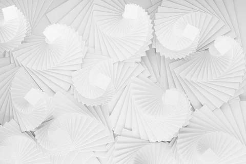 White spirals pattern, abstract geometric minimal background. Ethereal white  Photos