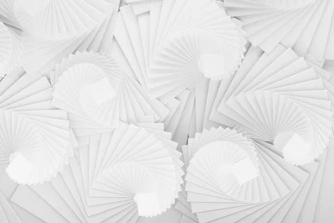 White spirals pattern, abstract geometric minimal background. Fan-shaped vort Stock Photos