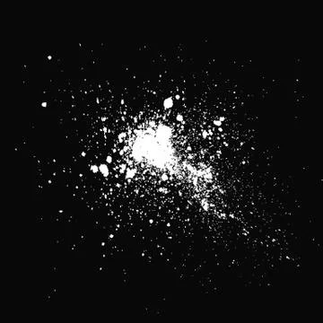 White splash isolated on black backround. Vector. Stock Illustration