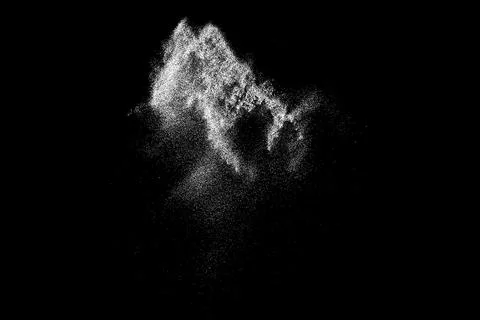 White splashes isolated on black background. Stock Illustration