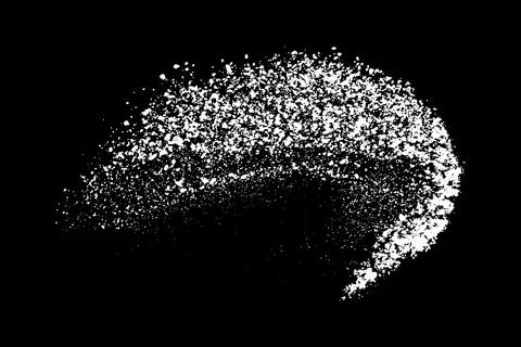 White splashes isolated on black background. Stock Illustration