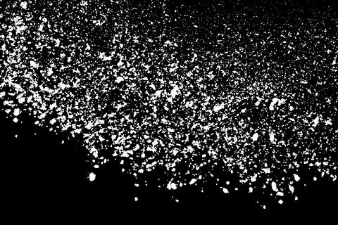 White splashes isolated on black background. Stock Illustration