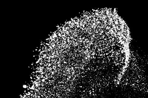 White splashes isolated on black background. Stock Illustration