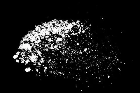 White splashes isolated on black background. Stock-Illustration