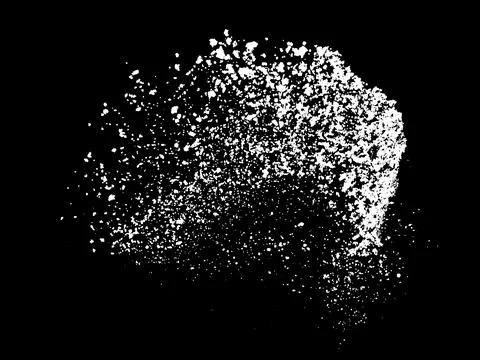 White splashes isolated on black background. Stock-Illustration