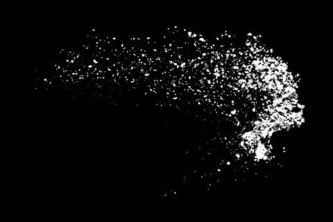 White splashes isolated on black background. Stock Illustration