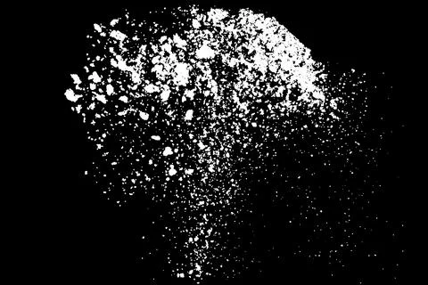 White splashes isolated on black background. Stock Illustration