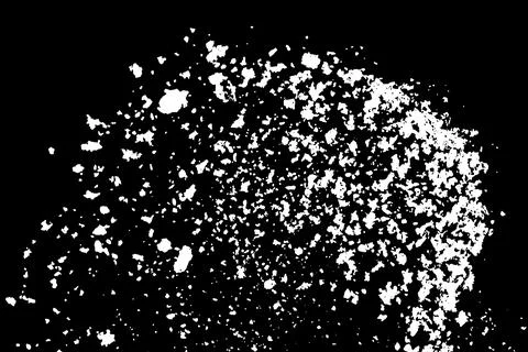 White splashes isolated on black background. Stock Illustration