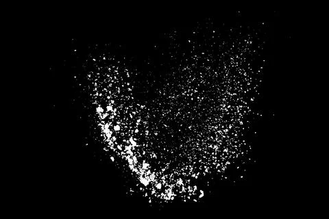 White splashes isolated on black background. Stock Illustration