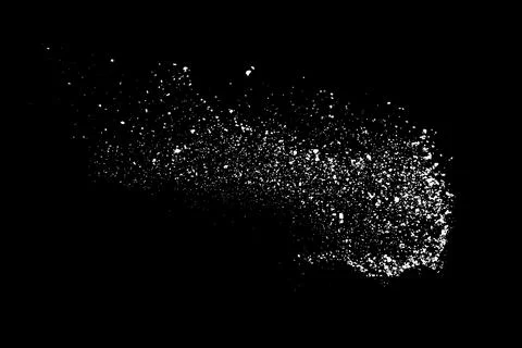 White splashes isolated on black background. Stock Illustration