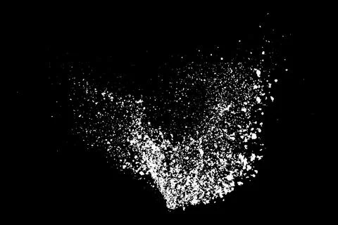 White splashes isolated on black background. Stock Illustration