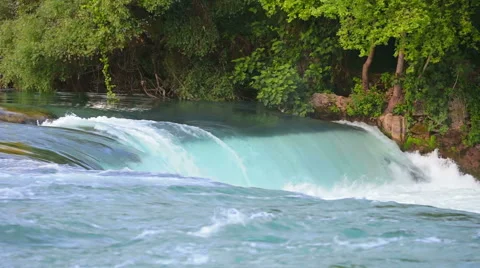 White splashes of waterfall. Stock Footage 49474184