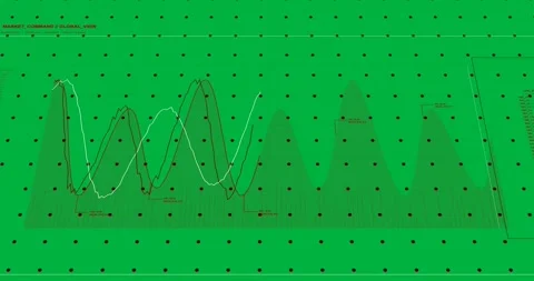 White spline starting left and sweeping red peaks on transparent HUD cursor Stock Footage 327337988
