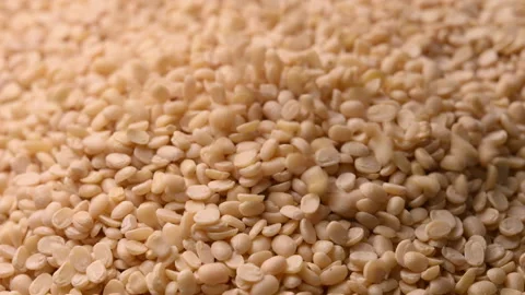 White Split Urad Dal Drop From Above - Raw Split Dried White Urad Dal Stock Footage 326051836