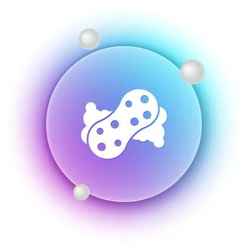 White Sponge with bubbles icon isolated on white background. Wisp of bast f.. Stock Illustration