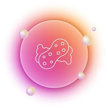 White Sponge with bubbles icon isolated on white background. Wisp of bast f.. Stock Illustration