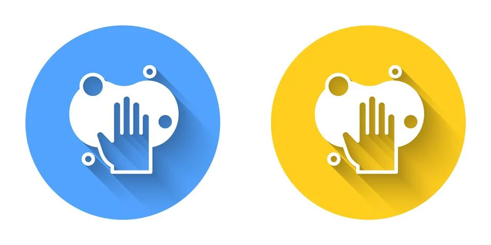 White Sponge icon isolated with long shadow background. Wisp of bast for washing Stock Illustration