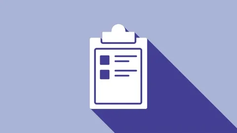 White Sport training program or fitness plan icon isolated on purple background Stock Footage 148292475