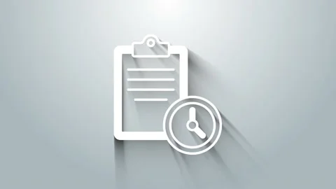 White Sport training program or fitness plan icon isolated on grey background Stock Footage 156016765