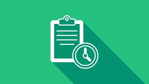 White Sport training program or fitness plan icon isolated on green background Stock Footage 156016773