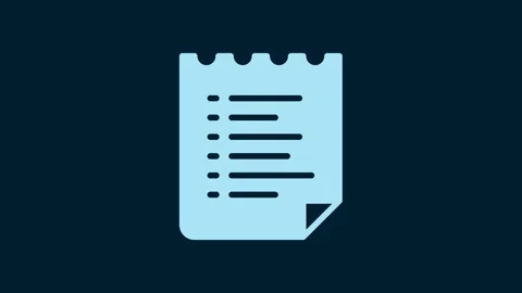 White Sport training program or fitness plan icon isolated on blue background Stock Footage 229572160