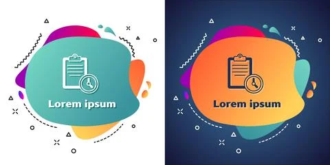 White Sport training program or fitness plan icon isolated on white and blue Ilustración de archivo