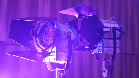 White spot lights on the stands Stock Footage 88704978