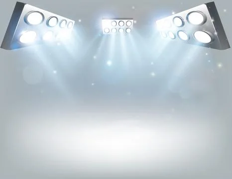 White Spotlight Lights Background Illustrazione stock