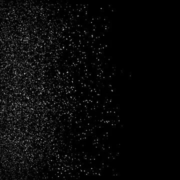 White spots, snow falling scatter glitter explosion on black ditress textured Stock Illustration