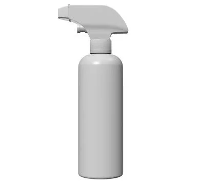 A white spray bottle with a white cap Illustrazione stock