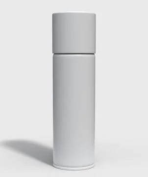 White spray can, front view Stock Illustration