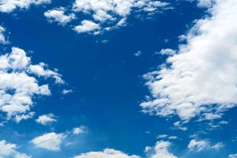 White spread heap cloud sunshine in blue sky soft cloud Stock Photos
