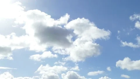 White spring clouds, blue sky, Germany Video stock 217442536