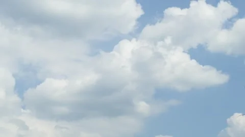 White spring clouds, blue sky, Germany Stock Footage 247253881