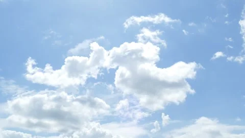 White spring clouds, blue sky, Germany Stock Footage 247253908