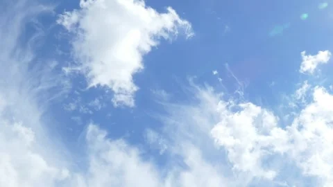 White spring clouds, blue sky, Germany Video stock 247254082