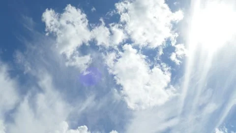 White spring clouds, blue sky, Germany Video stock 247254106