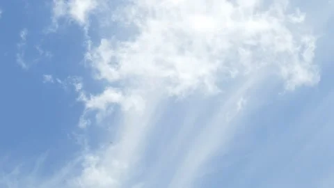 White spring clouds, blue sky, Germany Stock Footage 247254114