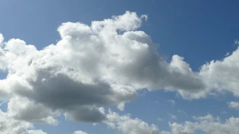 White spring clouds, blue sky Stock Footage 314360998