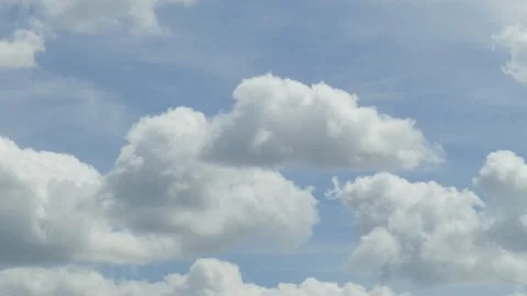 White spring clouds, blue sky Stock Footage 314361012