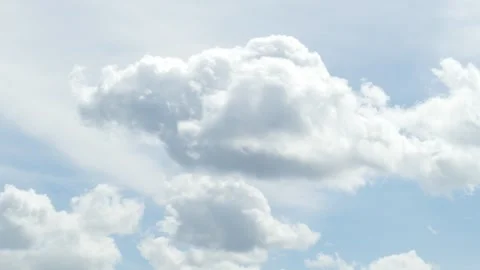 White spring clouds, blue sky Stock Footage 314361015