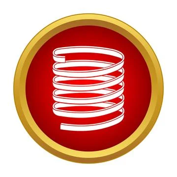 White spring icon on round red button Stock Illustration